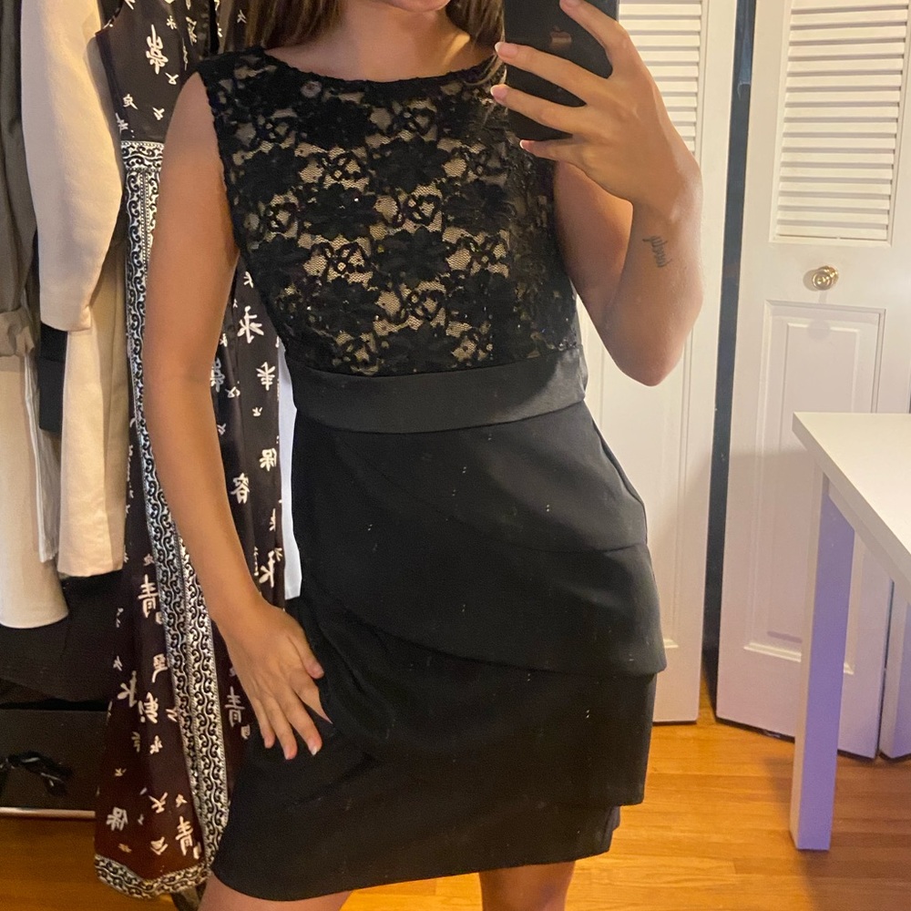 Connected Apparel Black and Cream Lace Dress Y2K - Picture 12 of 12